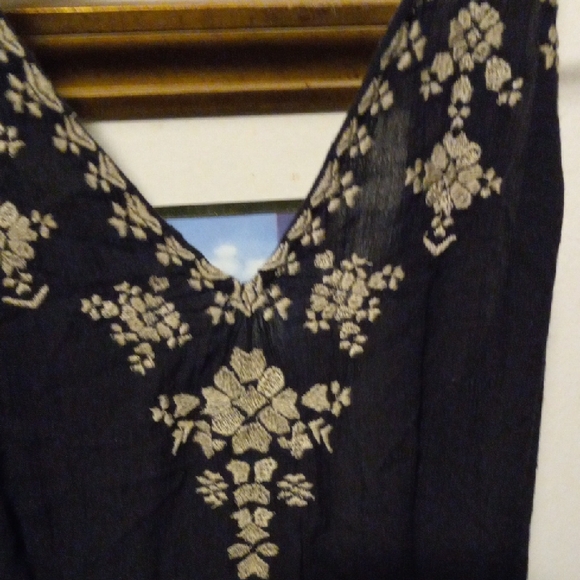 Free People Black and Gold Jumpsuit 2" Inseam - Picture 8 of 10